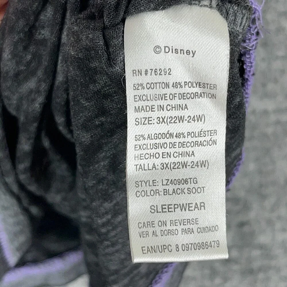 Nightmare Before Christmas Shirt Womens 3X Pajama Top Sleepwear Black Burnout‎ - Picture 6 of 10